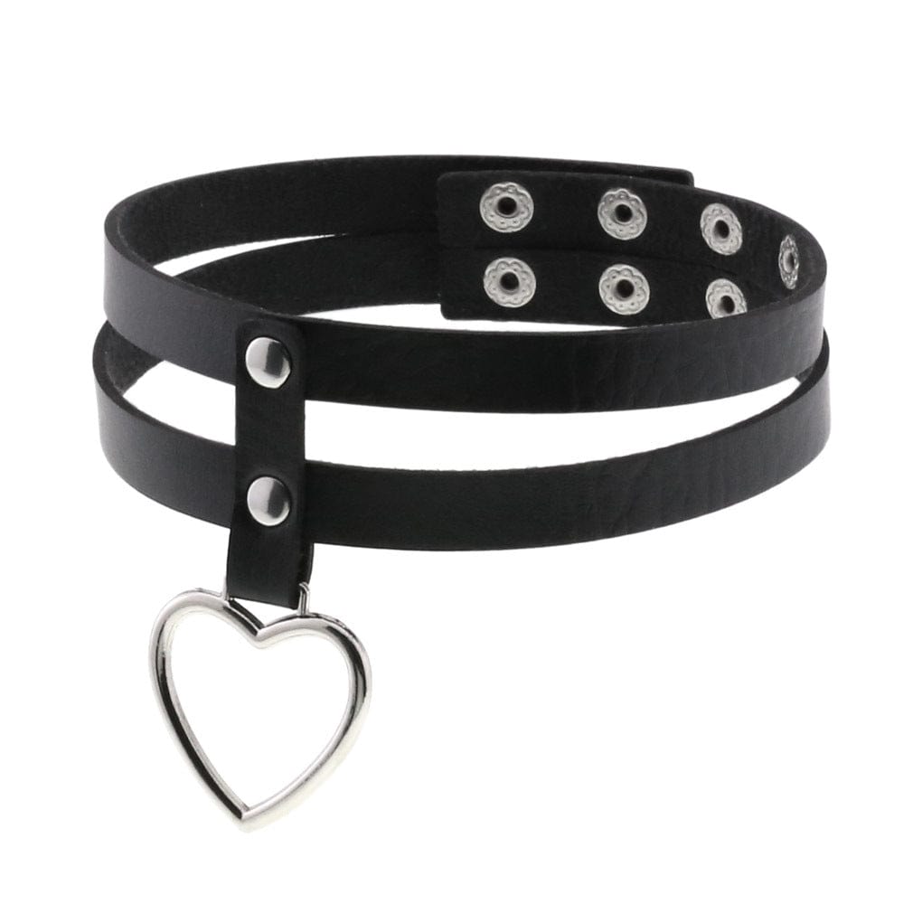 Kobine Women's Punk Heart Layered Choker