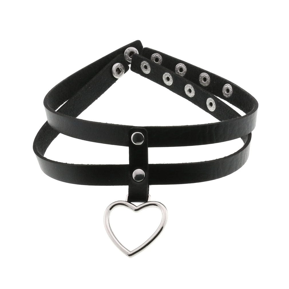 Kobine Women's Punk Heart Layered Choker
