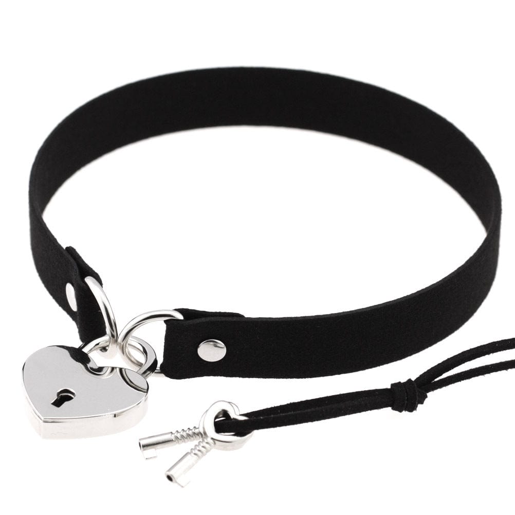 Kobine Women's Punk Heart Lock Choker