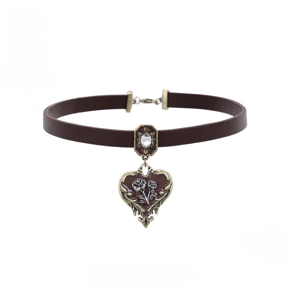 Kobine Women's Punk Heart Rose Distressed Choker