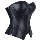 Kobine Women's Punk Irregular Lace-up Side Zipper Overbust Corset