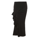 Kobine Women's Punk Irregular Ruffled Split Skirt