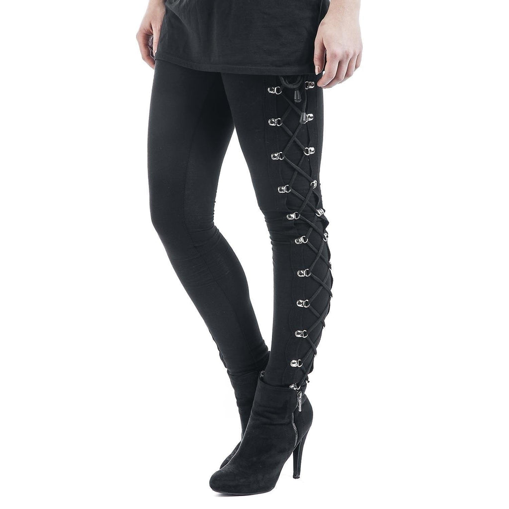 Kobine Women's Punk Lace-up Leggings