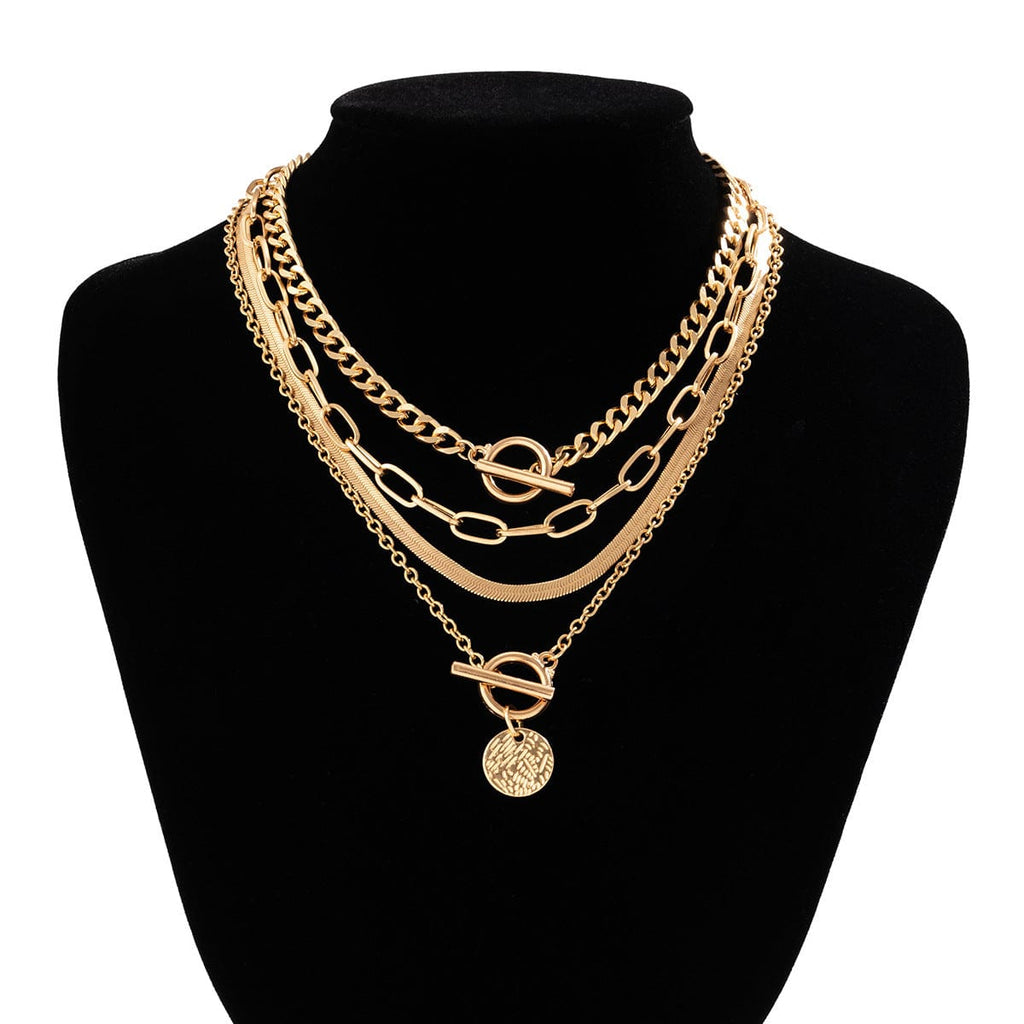 Kobine Women's Punk Minimalistic Layered Chain Choker