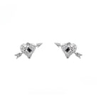 Kobine Women's Punk Pierced Arrow Heart Earrings