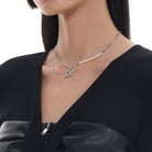 Kobine Women's Punk Pierced Arrow Heart Necklace