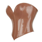 Kobine Women's Punk Plunging Patent Leather Overbust Corset