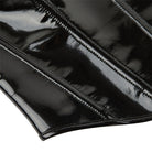 Kobine Women's Punk Plunging Patent Leather Overbust Corset