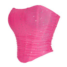 Kobine Women's Punk Sequin Mesh Overbust Corset
