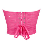 Kobine Women's Punk Sequin Mesh Overbust Corset