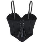 Kobine Women's Punk Solid Color Lace-up Slip Bustier