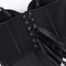 Kobine Women's Punk Solid Color Lace-up Slip Bustier