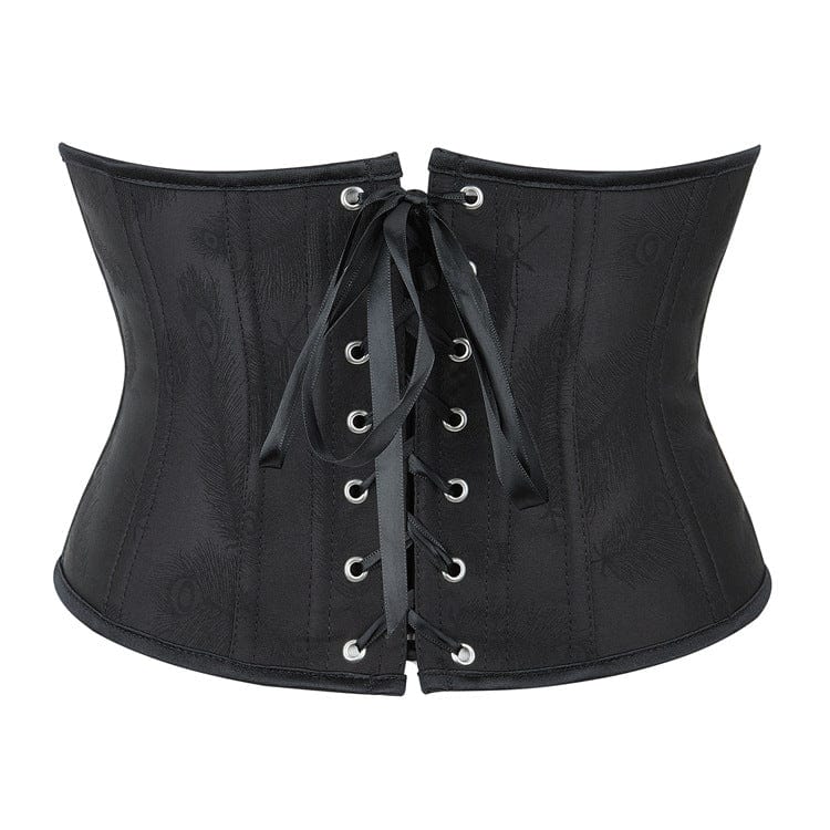 Kobine Women's Punk Solid Color Underbust Corset