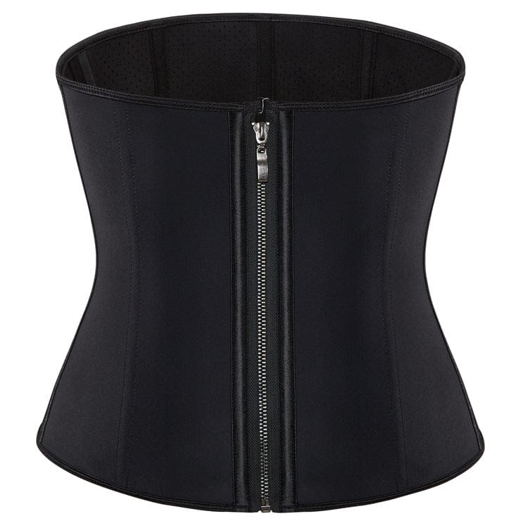 Kobine Women's Punk Solid Color Zipper Overbust Corset