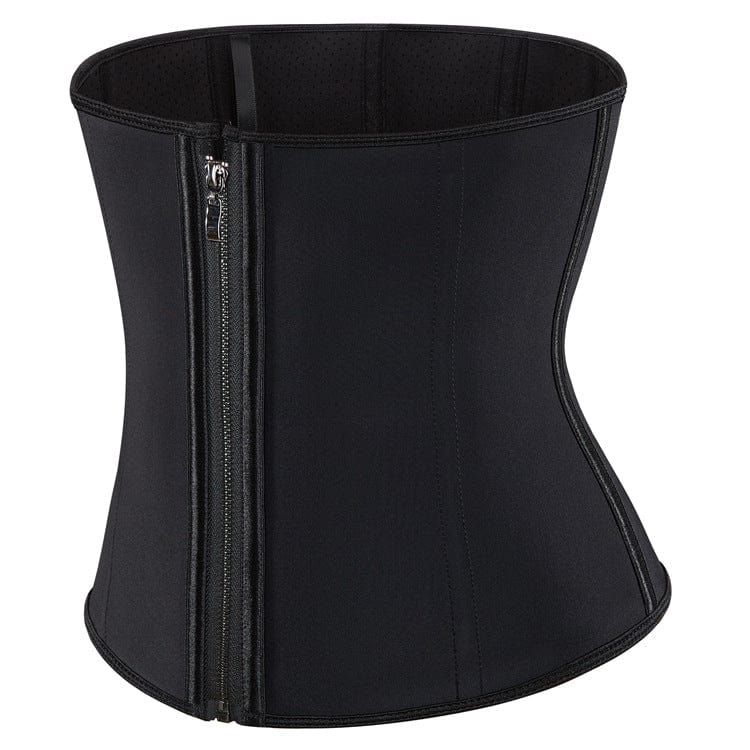 Kobine Women's Punk Solid Color Zipper Overbust Corset