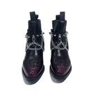 Kobine Women's Punk Spiked Chain Motorcycle Boots