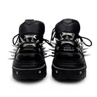 Kobine Women's Punk Spiked Strap Round‑Toe Chunky Sole Shoes