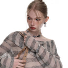 Kobine Women's Punk Star Baroque Pearl Earrings