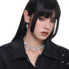 Kobine Women's Punk Studded Pearl Necklace