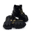 Kobine Women's Punk Two‑Tone Lace-up Round‑Toe Platform Chunky Sole Shoes