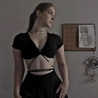 Kobine Women's Punk V-neck Lacing-up Bustier