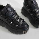 Kobine Women's Punk Velcro Platform Shoes