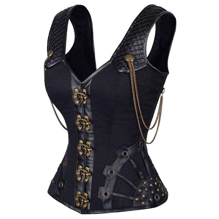 Kobine Women's Steampunk Rivets Overbust Corsets