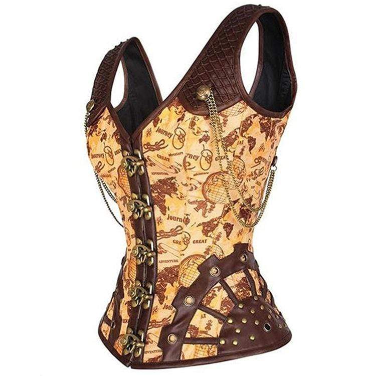 Kobine Women's Steampunk Rivets Overbust Corsets