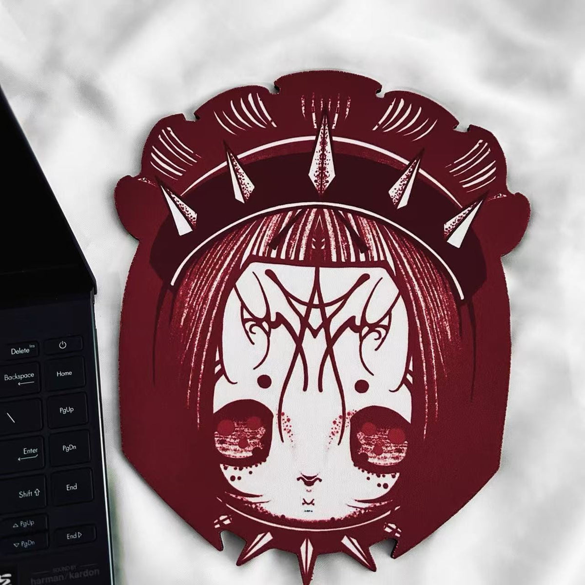 Nothing Here Gothic Doll Head Mouse Pad