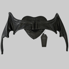 Nothing Here Women's Gothic Blue Devil Eye Bat Wing Heart Bag Black