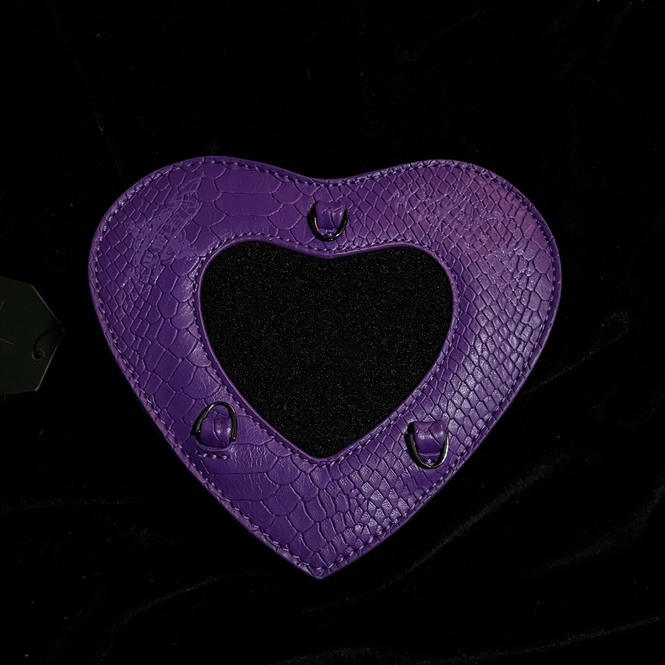 Nothing Here Women's Gothic Devil Eye Bat Wing Heart Bag Purple