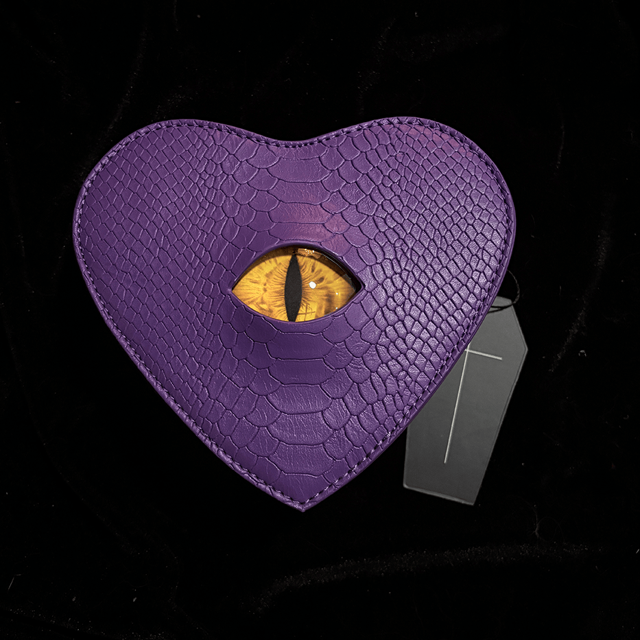 Nothing Here Women's Gothic Devil Eye Bat Wing Heart Bag Purple