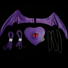Nothing Here Women's Gothic Devil Eye Bat Wing Heart Bag Purple