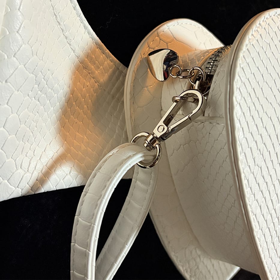Nothing Here Women's Gothic Devil Eye Bat Wing Heart Bag White