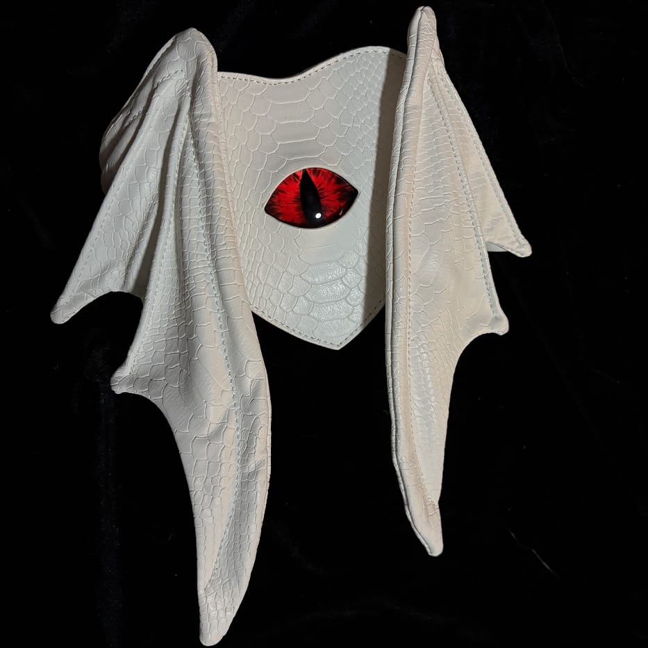 Nothing Here Women's Gothic Devil Eye Bat Wing Heart Bag White