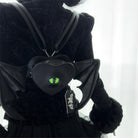 Nothing Here Women's Gothic Green Devil Eye Bat Wing Heart Bag Black