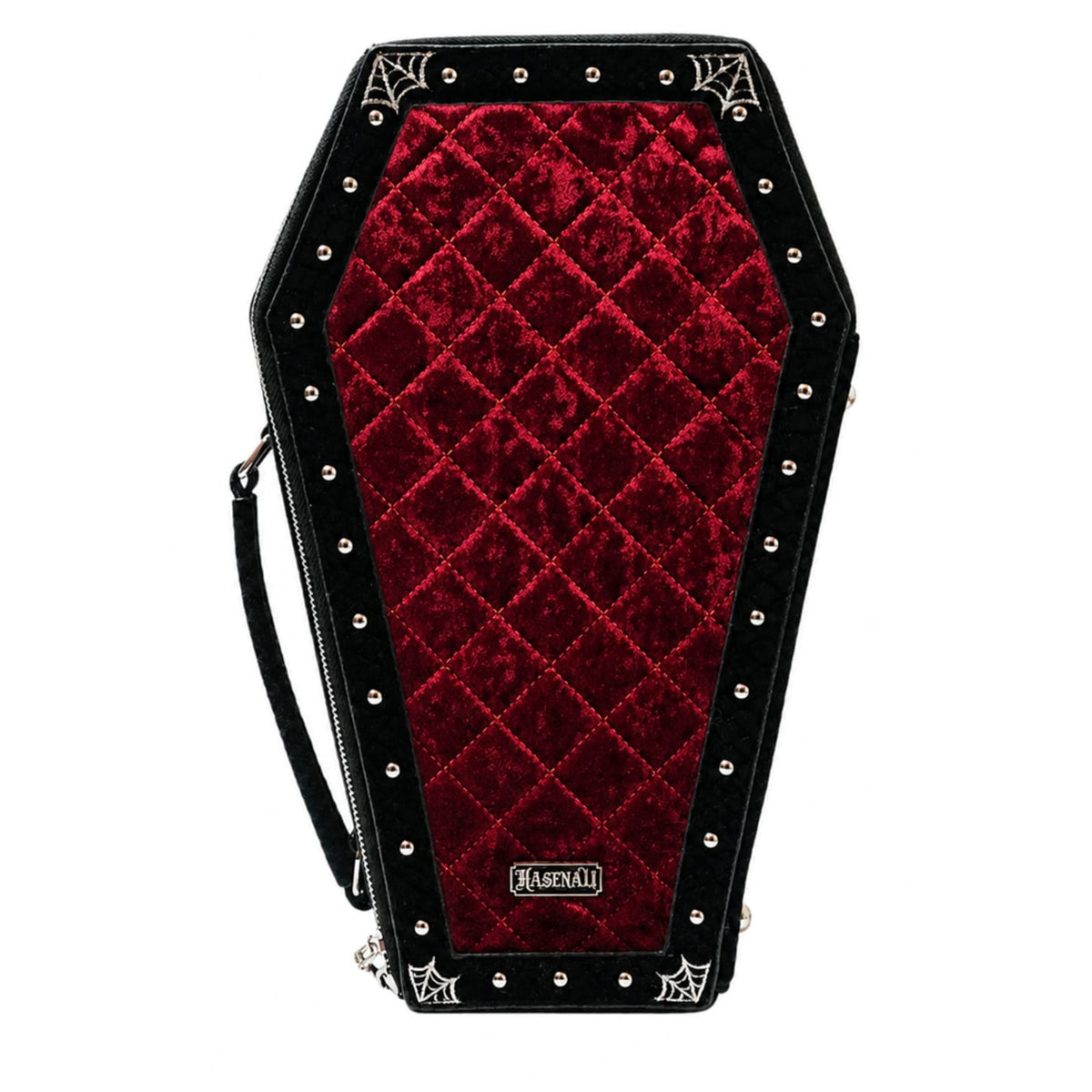 Nothing Here Women's Gothic Red Plaid Coffin Bag