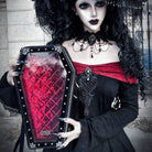 Nothing Here Women's Gothic Red Plaid Coffin Bag