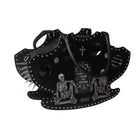 Nothing Here Women's Gothic Skull Rivets Tombstone Handbag