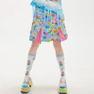 Pink Kawaii Women's Kawaii Floral Printed Zipper Skirt