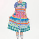 Pink Kawaii Women's Kawaii Knot Patchwork Plaid Dress