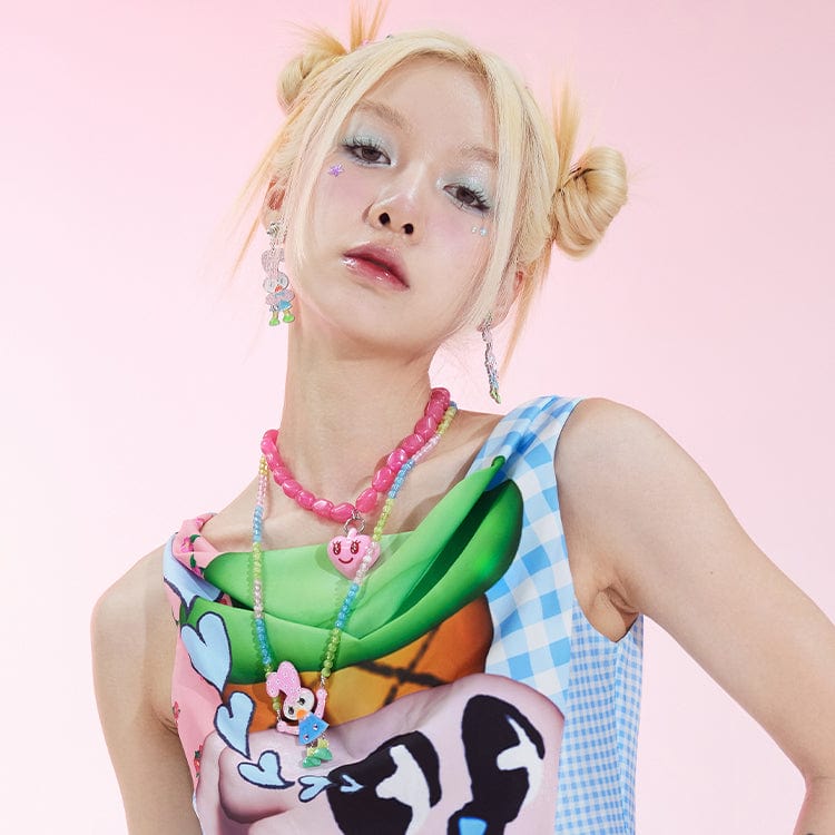 Pink Kawaii Women's Kawaii Rabbit Colourful Necklace