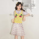 Pink Kawaii Women's Pink Kawaii Ruffled Cherry Knitted Vest