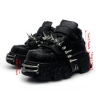 Punk Design Men's Punk Spiked Strap Alligator Print Chunky Sole Shoes