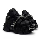 Punk Design Men's Punk Spiked Strap Alligator Print Chunky Sole Shoes