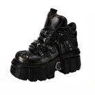 Punk Design Men's Punk Two‑Tone Lace-up Round‑Toe Platform Chunky Sole Shoes