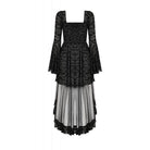 Punk Design Women's Gothic Bat Star Moon Printed Irregular Hem Dress