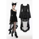 Punk Design Women's Gothic Bat Star Moon Printed Irregular Hem Dress