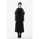 Punk Design Women's Gothic Bouble-breasted Floral Lace Cape