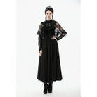 Punk Design Women's Gothic Bouble-breasted Floral Lace Cape